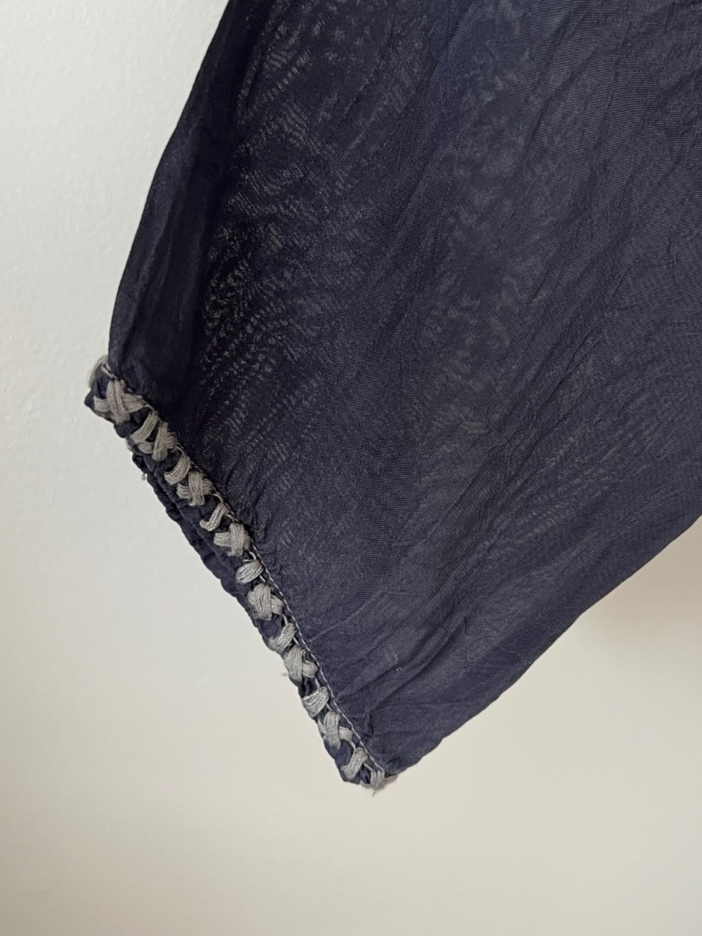 Johnny Was V Neck Tunic Gray Women XS Floral Embroidered  3/4 Sleeve Bohemian - Picture 5 of 8